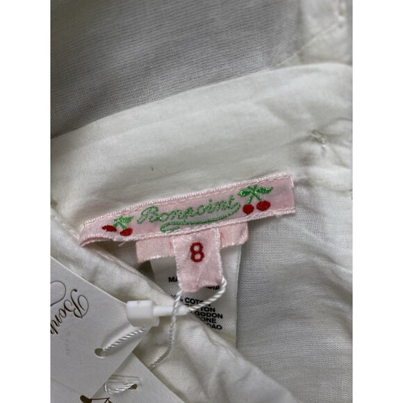 Bonpoint Girl’s Cotton White Pin Tuck Classic Embroidered Dress Size 8 NWT - Picture 10 of 16
